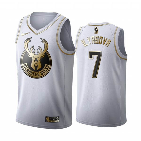 Ersan Ilyasova #7 Milwaukee Bucks White Golden Edition Jersey