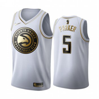 Jabari Parker #5 Atlanta Hawks White Golden Edition Jersey