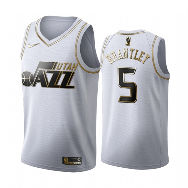 Jarrell Brantley #5 Utah Jazz White Golden Edition Jersey