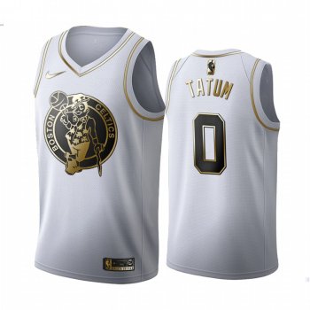 Jayson Tatum #0 Boston Celtics White Golden Edition Jersey