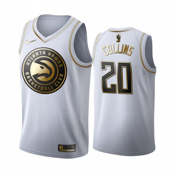 John Collins #20 Atlanta Hawks White Golden Edition Jersey