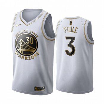 Jordan Poole #3 Golden State Warriors White Golden Edition Jersey