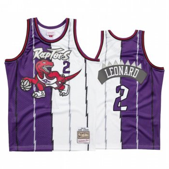 Toronto Raptors Kawhi Leonard Purple Hardwood Classics Split Jersey