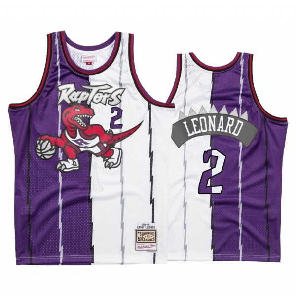 Toronto Raptors Kawhi Leonard Purple Hardwood Classics Split Jersey