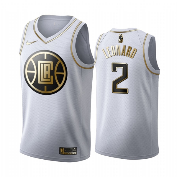 Kawhi Leonard #2 Los Angeles Clippers White Golden Edition Jersey