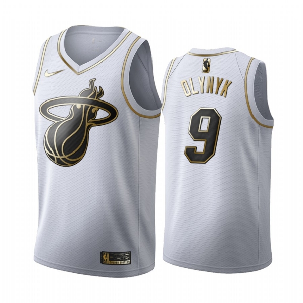 Kelly Olynyk #9 Miami Heat White Golden Edition Jersey