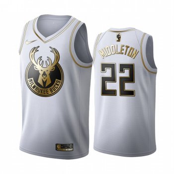 Khris Middleton #22 Milwaukee Bucks White Golden Edition Jersey