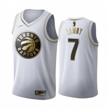 Kyle Lowry #7 Toronto Raptors White Golden Edition Jersey