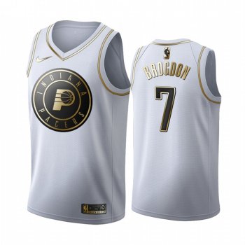 Malcolm Brogdon #7 Indiana Pacers White Golden Edition Jersey