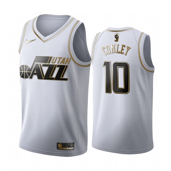 Mike Conley #10 Utah Jazz White Golden Edition Jersey