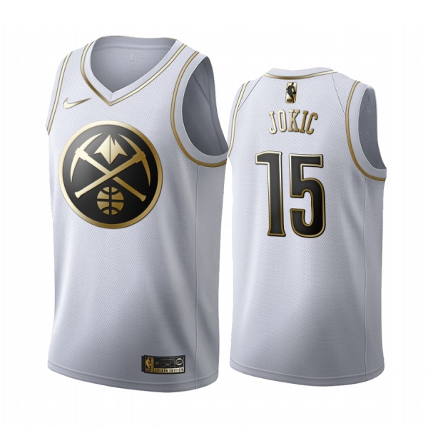 Nikola Jokic #15 Denver Nuggets White Golden Edition Jersey