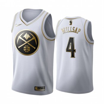 Paul Millsap #4 Denver Nuggets White Golden Edition Jersey