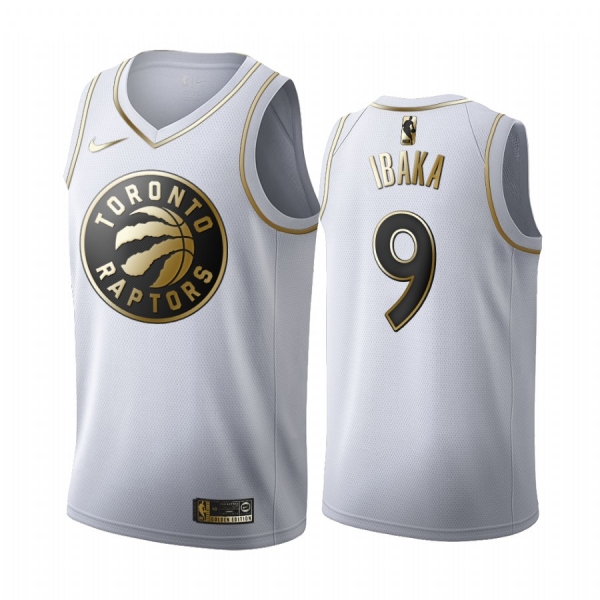 Serge Ibaka #9 Toronto Raptors White Golden Edition Jersey