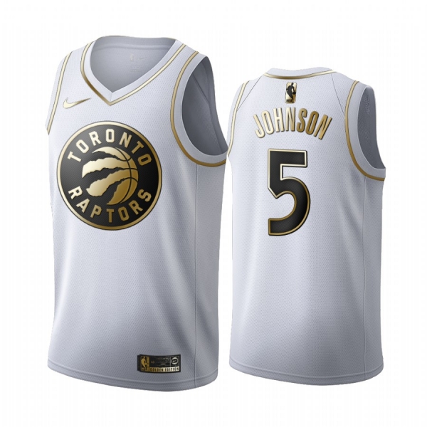 Stanley Johnson #5 Toronto Raptors White Golden Edition Jersey