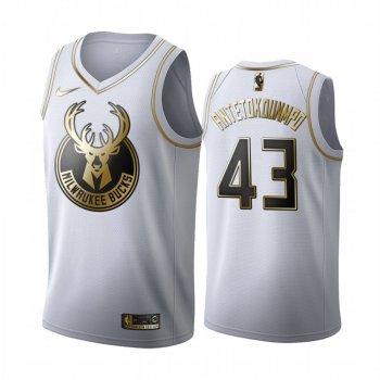 Thanasis Antetokounmpo #43 Milwaukee Bucks White Golden Edition Jersey