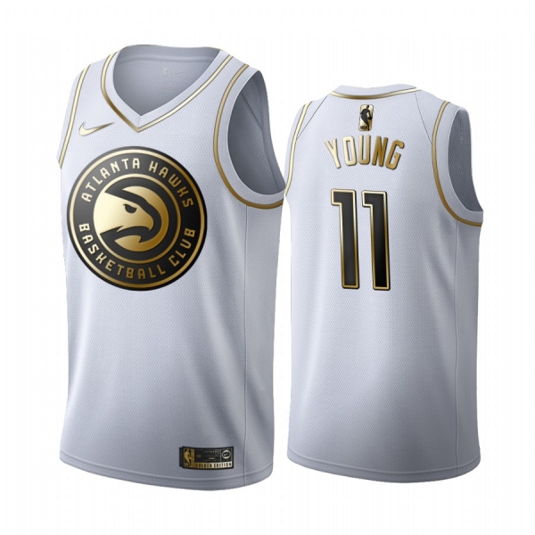 Trae Young #11 Atlanta Hawks White Golden Edition Jersey