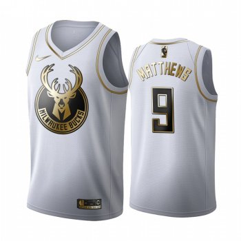 Wesley Matthews #9 Milwaukee Bucks White Golden Edition Jersey