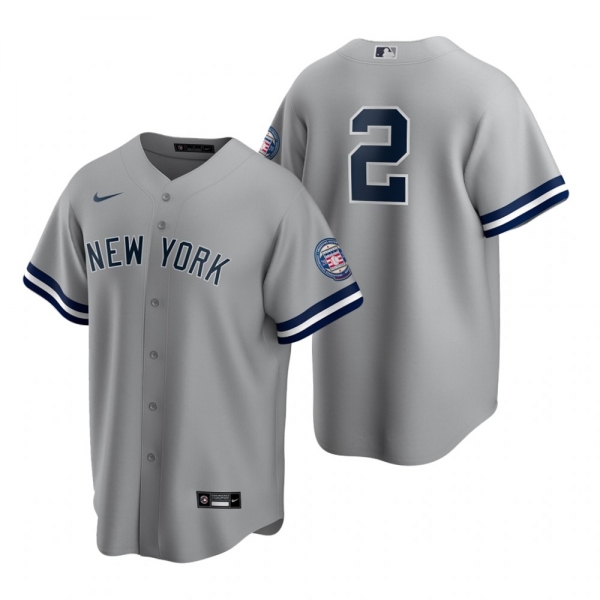 Men's New York Yankees Derek Jeter Nike Gray 2020 Hall of Fame Induction Replica Jersey