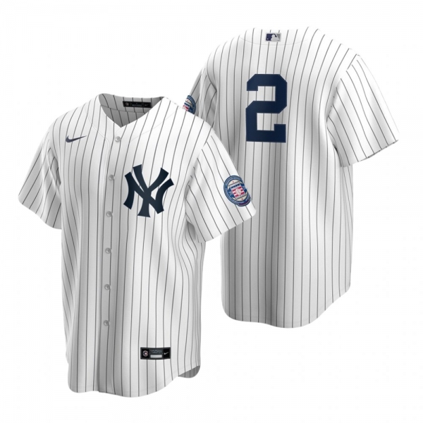 Men's New York Yankees Derek Jeter Nike White 2020 Hall of Fame Induction Replica Jersey