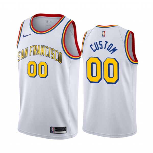 Custom Golden State Warriors White 2019-20 Classic Edition Jersey