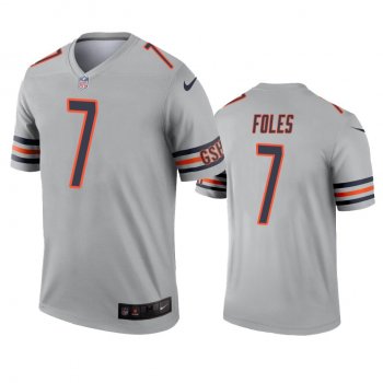 Chicago Bears Nick Foles Silver Inverted Legend Jersey