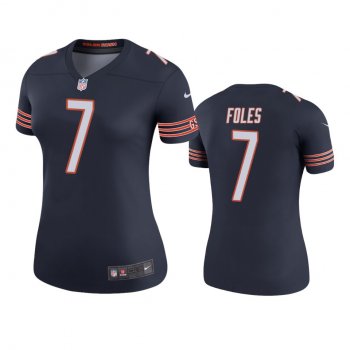 Women's Chicago Bears Nick Foles Navy Color Rush Legend Jersey