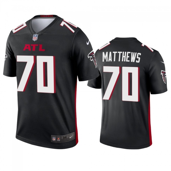 Men's Atlanta Falcons Jake Matthews Black 2020 Legend Jersey