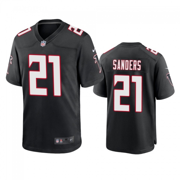 Men's Atlanta Falcons Deion Sanders Black 2020 Throwback Game Jersey