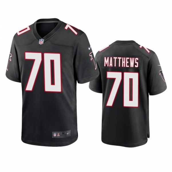 Men's Atlanta Falcons Jake Matthews Black 2020 Throwback Game Jersey