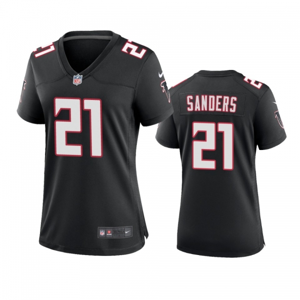 Women's Atlanta Falcons Deion Sanders Black 2020 Throwback Game Jersey