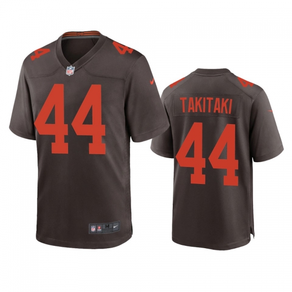 Men's Cleveland Browns Sione Takitaki Brown 2020 Alternate Game Jersey