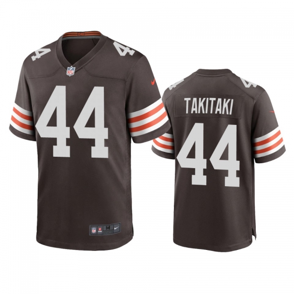 Men's Cleveland Browns Sione Takitaki Brown 2020 Game Jersey