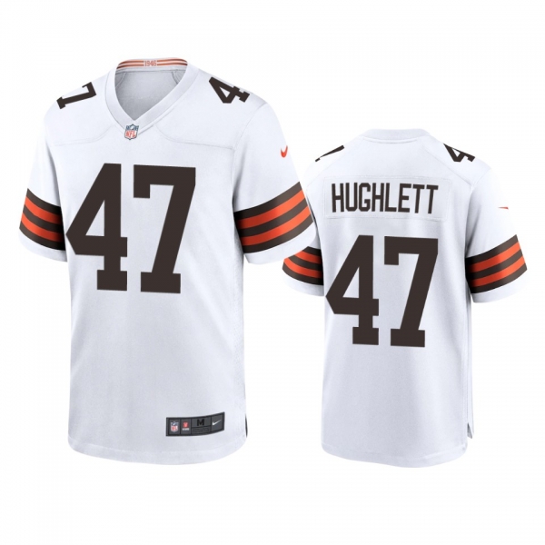 Men's Cleveland Browns Charley Hughlett White 2020 Game Jersey