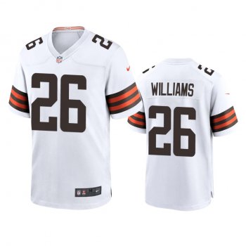 Men's Cleveland Browns Greedy Williams White 2020 Game Jersey