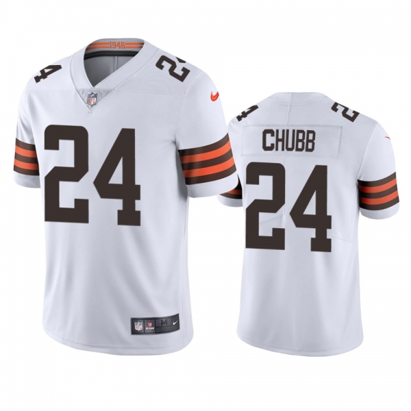 Men's Cleveland Browns Nick Chubb White 2020 Vapor Limited Jersey