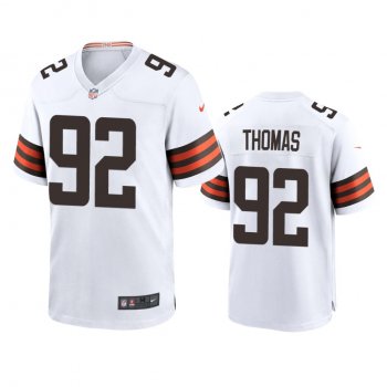 Men's Cleveland Browns Chad Thomas White 2020 Game Jersey