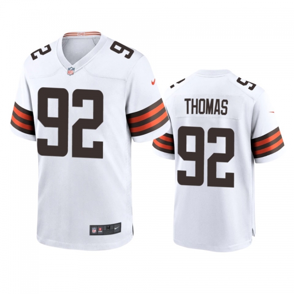 Men's Cleveland Browns Chad Thomas White 2020 Game Jersey