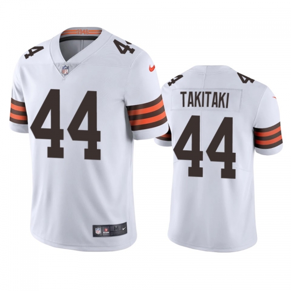 Men's Cleveland Browns Sione Takitaki White 2020 Vapor Limited Jersey