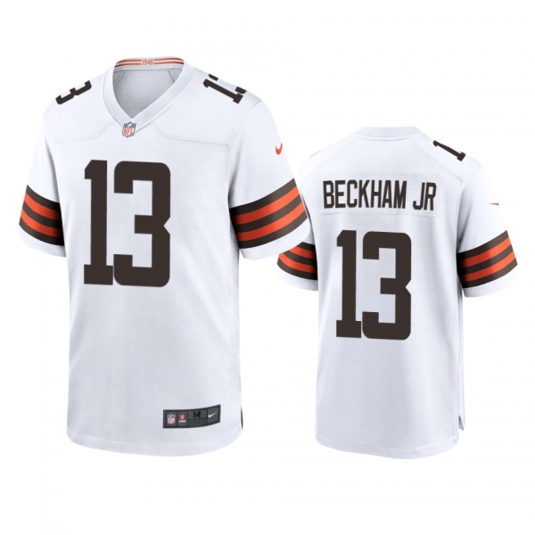 Men's Cleveland Browns Odell Beckham Jr White 2020 Game Jersey