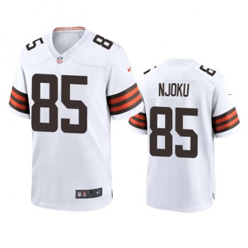 Men's Cleveland Browns David Njoku White 2020 Game Jersey