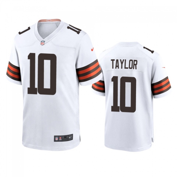 Men's Cleveland Browns Taywan Taylor White 2020 Game Jersey