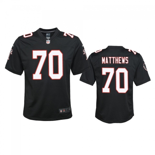 Youth Atlanta Falcons Jake Matthews Black 2020 Throwback Game Jersey