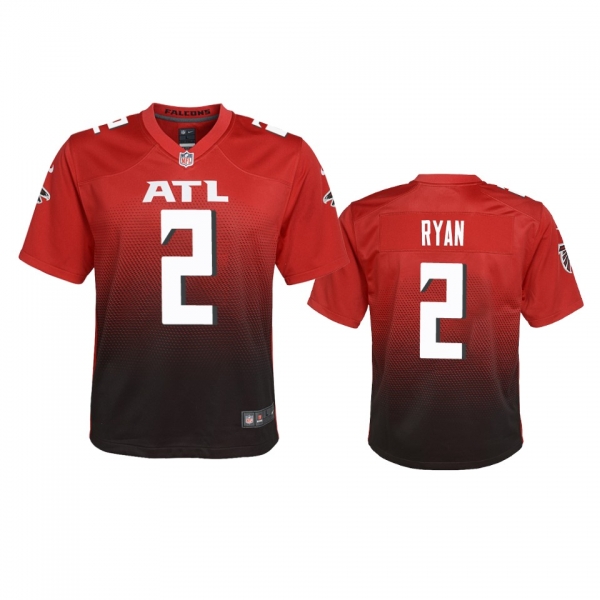 Youth Atlanta Falcons Matt Ryan Red 2020 2nd Alternate Game Jersey