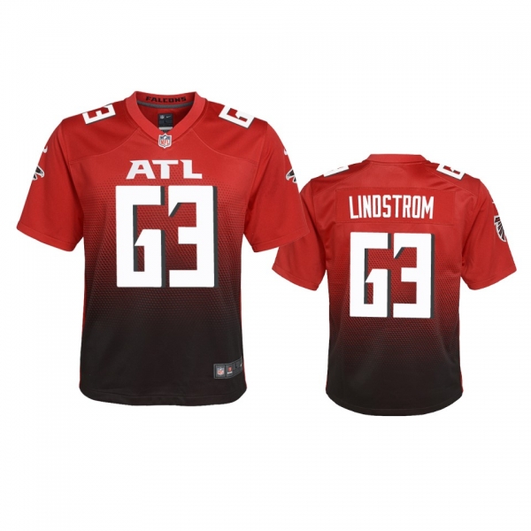 Youth Atlanta Falcons Chris Lindstrom Red 2020 2nd Alternate Game Jersey