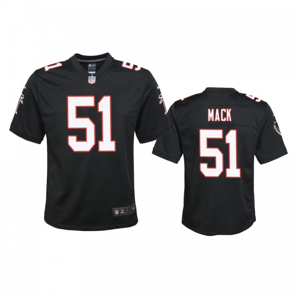 Youth Atlanta Falcons Alex Mack Black 2020 Throwback Game Jersey