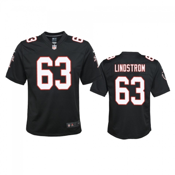 Youth Atlanta Falcons Chris Lindstrom Black 2020 Throwback Game Jersey