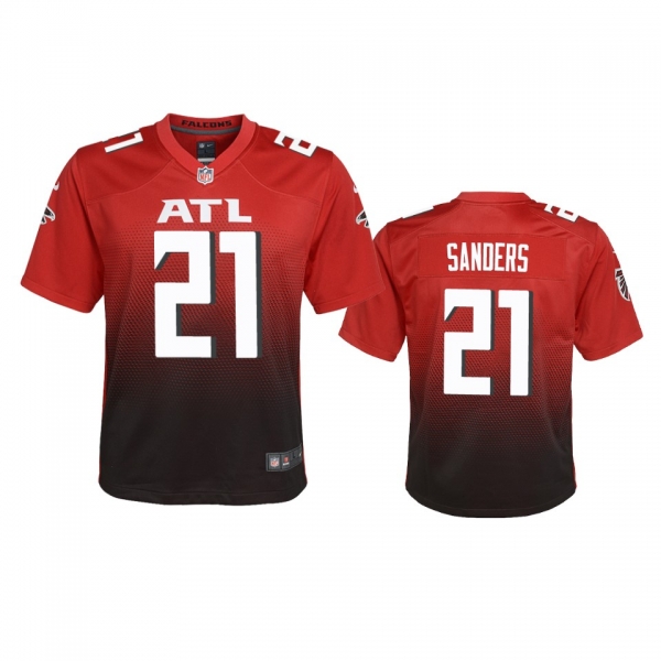 Youth Atlanta Falcons Deion Sanders Red 2020 2nd Alternate Game Jersey