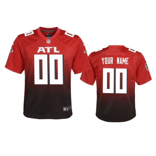 Youth Atlanta Falcons Custom Red 2020 2nd Alternate Game Jersey