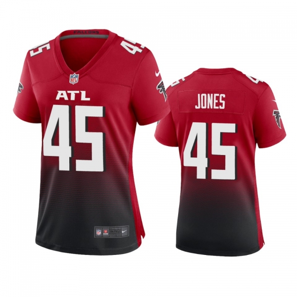 Women's Atlanta Falcons Deion Jones Red 2020 2nd Alternate Game Jersey