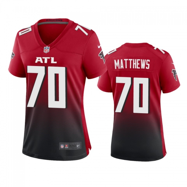 Women's Atlanta Falcons Jake Matthews Red 2020 2nd Alternate Game Jersey